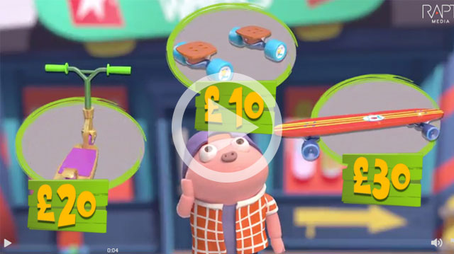 Aardman – Pigby’s Tales interactive video teaches kids to save – Rapt Media